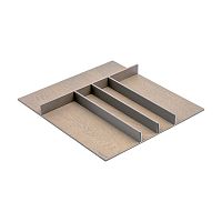 Деревянный лоток WOODNOTE для столовых приборов, ширина фасада 600 мм, 520х472х49 мм, дуб/серебро